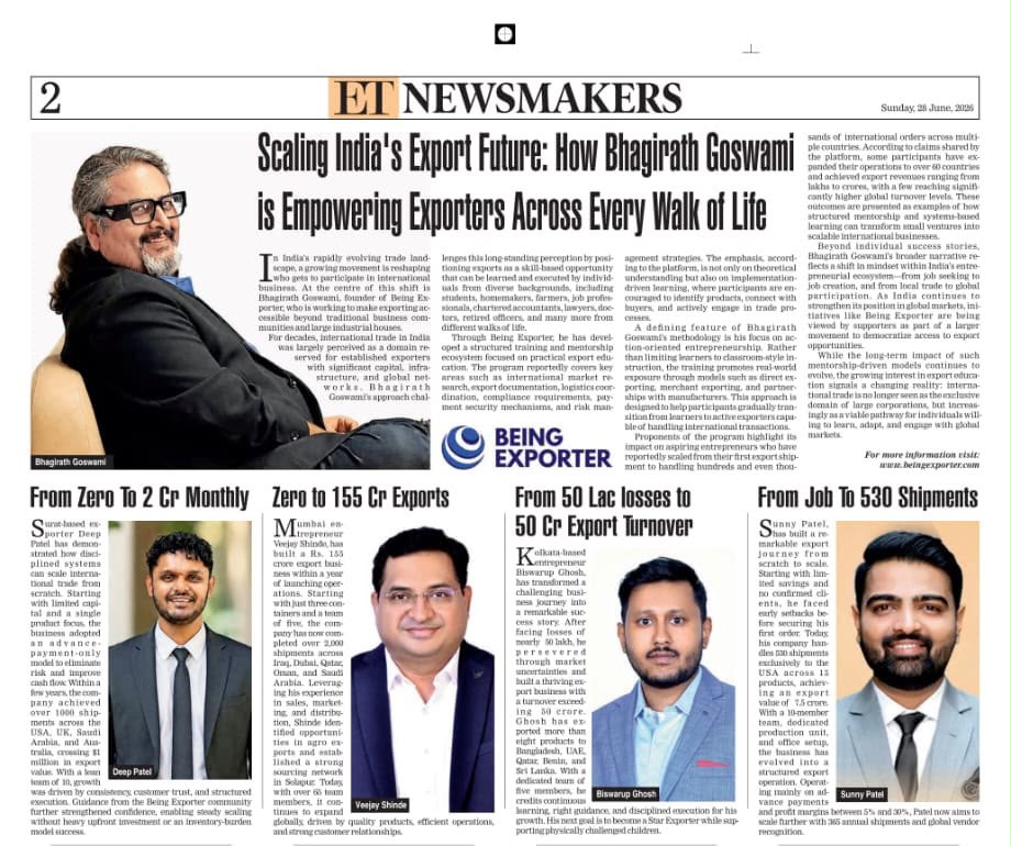 Aryans Global Exporters global distribution coverage in the press